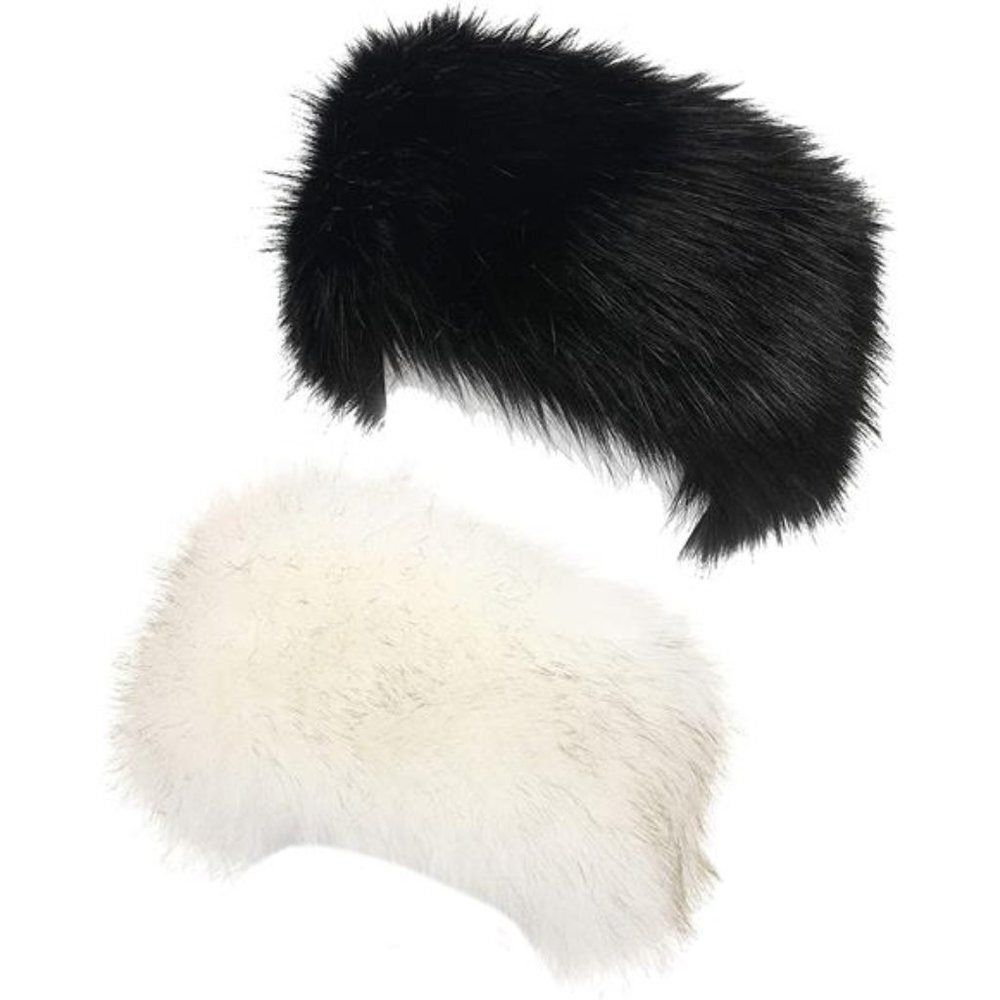 Women's Faux Fur Headband with Stretch Winter Ear warmer Earmuff